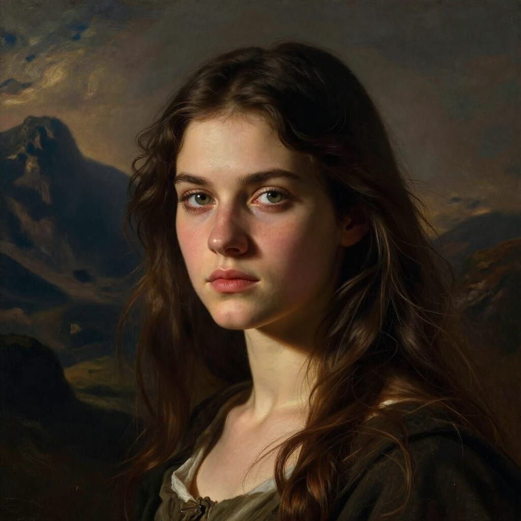 Romanticism Portrait of a Determined Young Woman