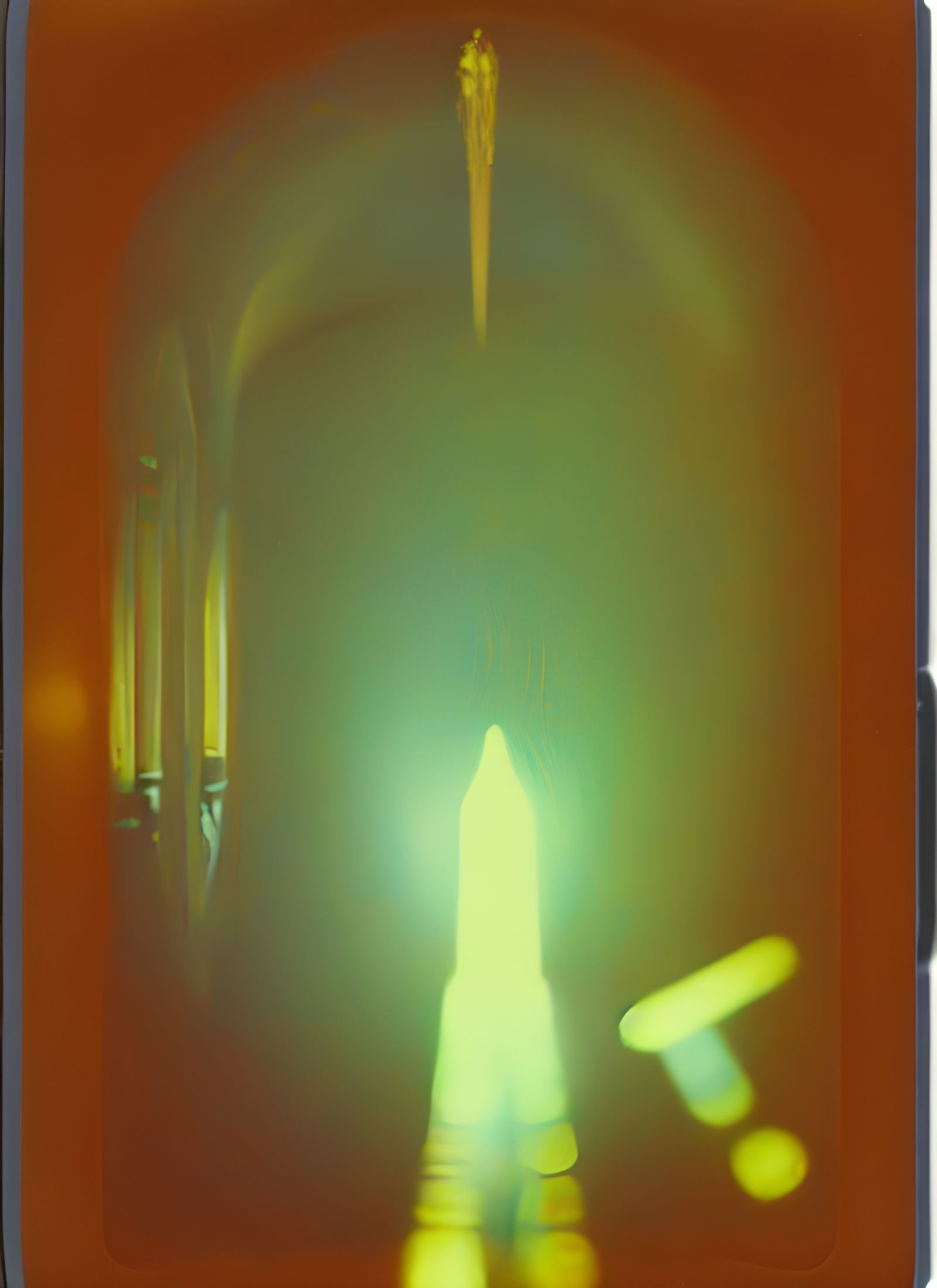 Luminous Stone Inlay Art with Chromatic Aberration