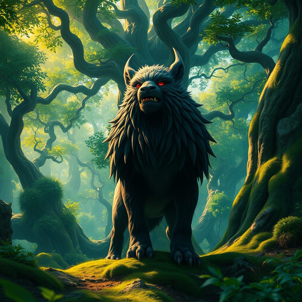 Majestic Sabor in Vibrant Forest Landscape