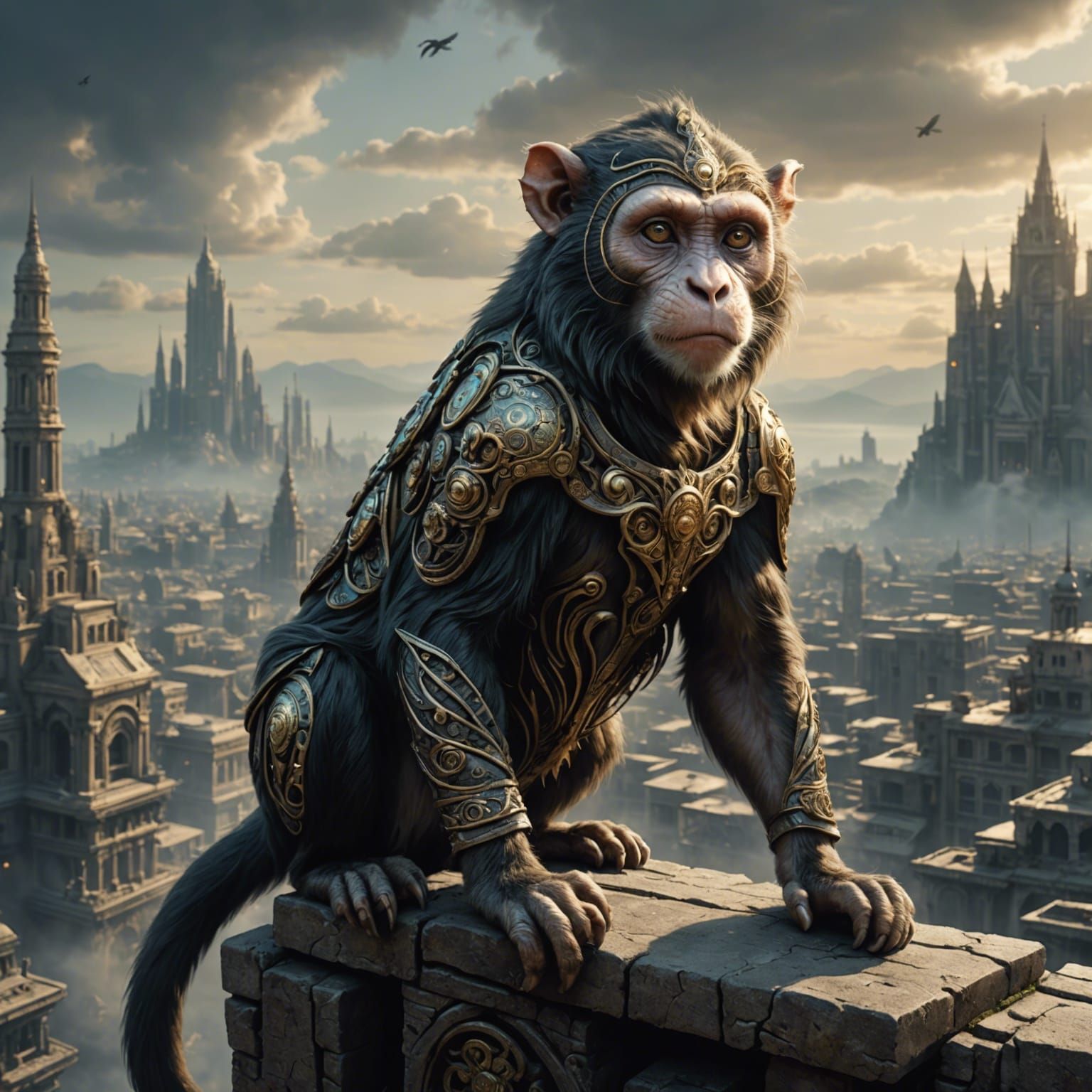 Monkey-Cat Hybrid Creature Concept Art