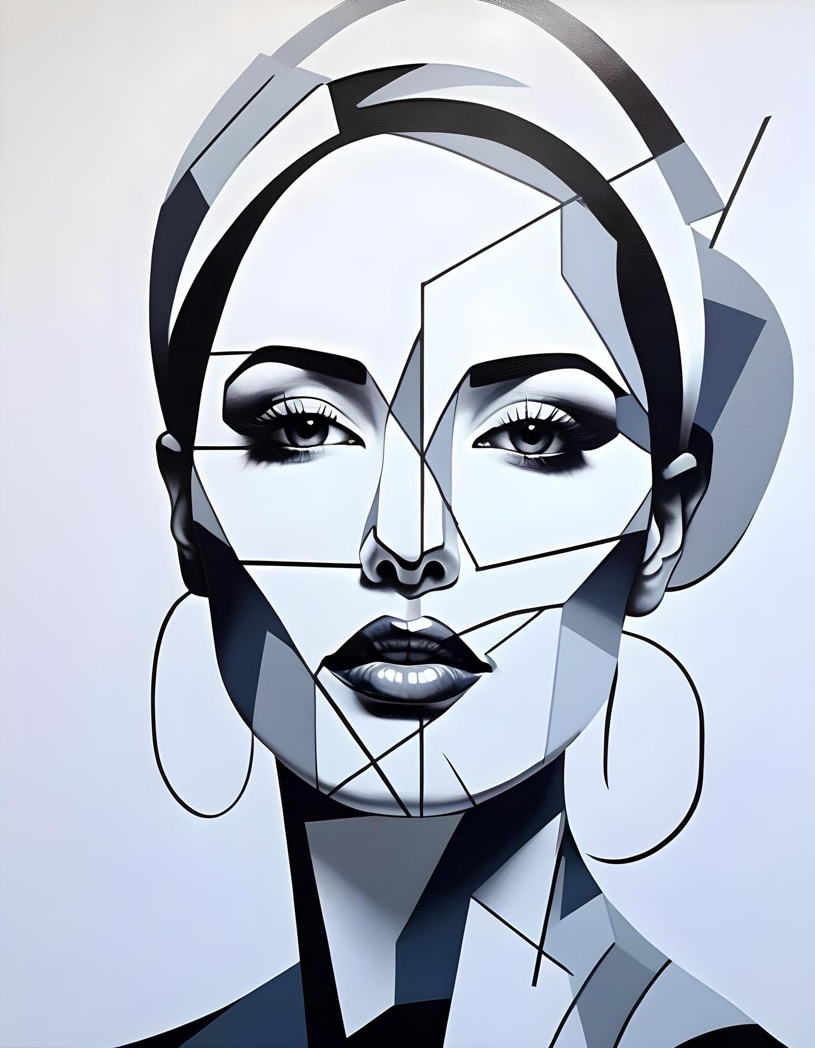 Minimalist Abstract Portrait of a Woman in Acrylic