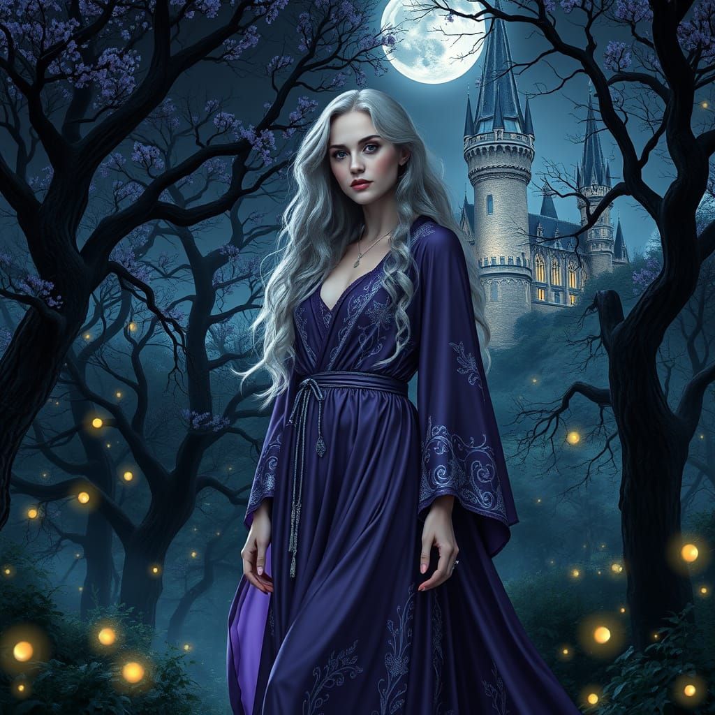 Luna in Enchanted Moonlit Forest