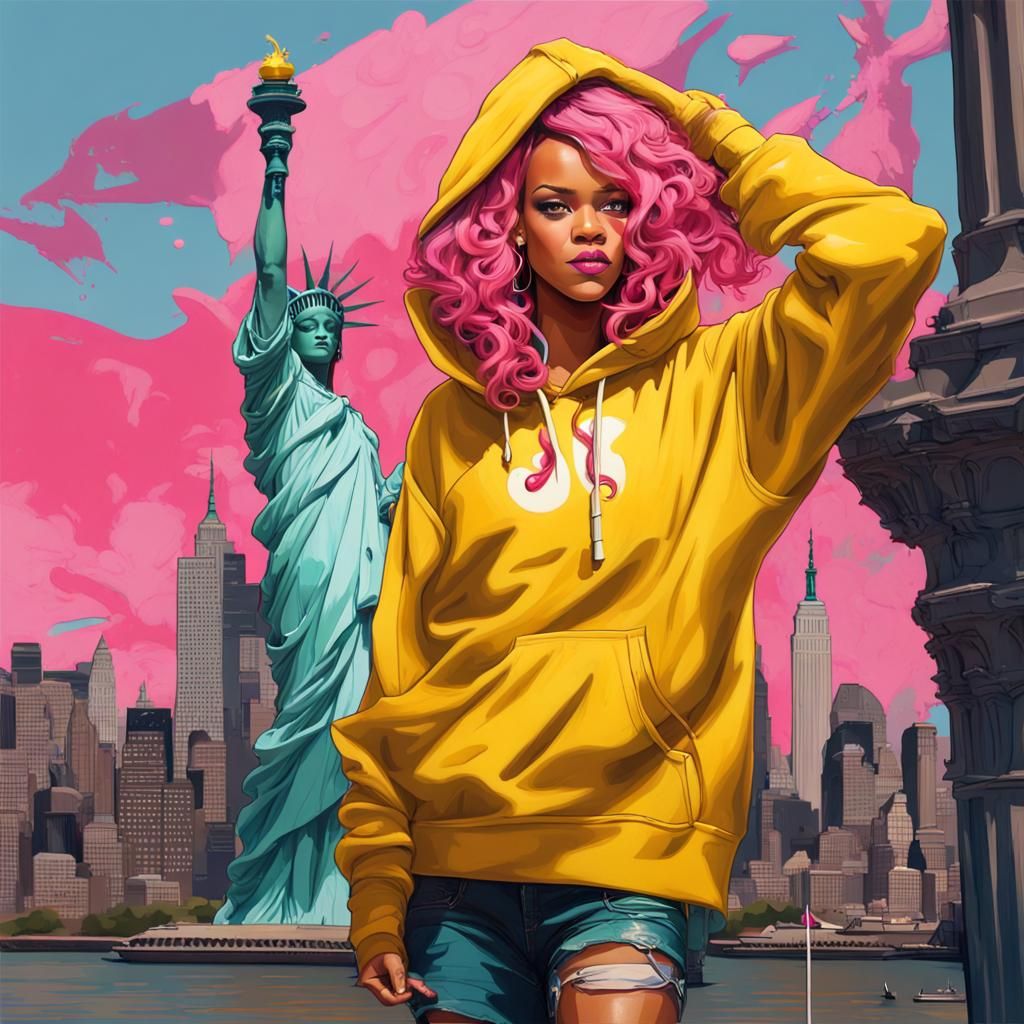 Rihanna at Liberty in Graffiti Art Style