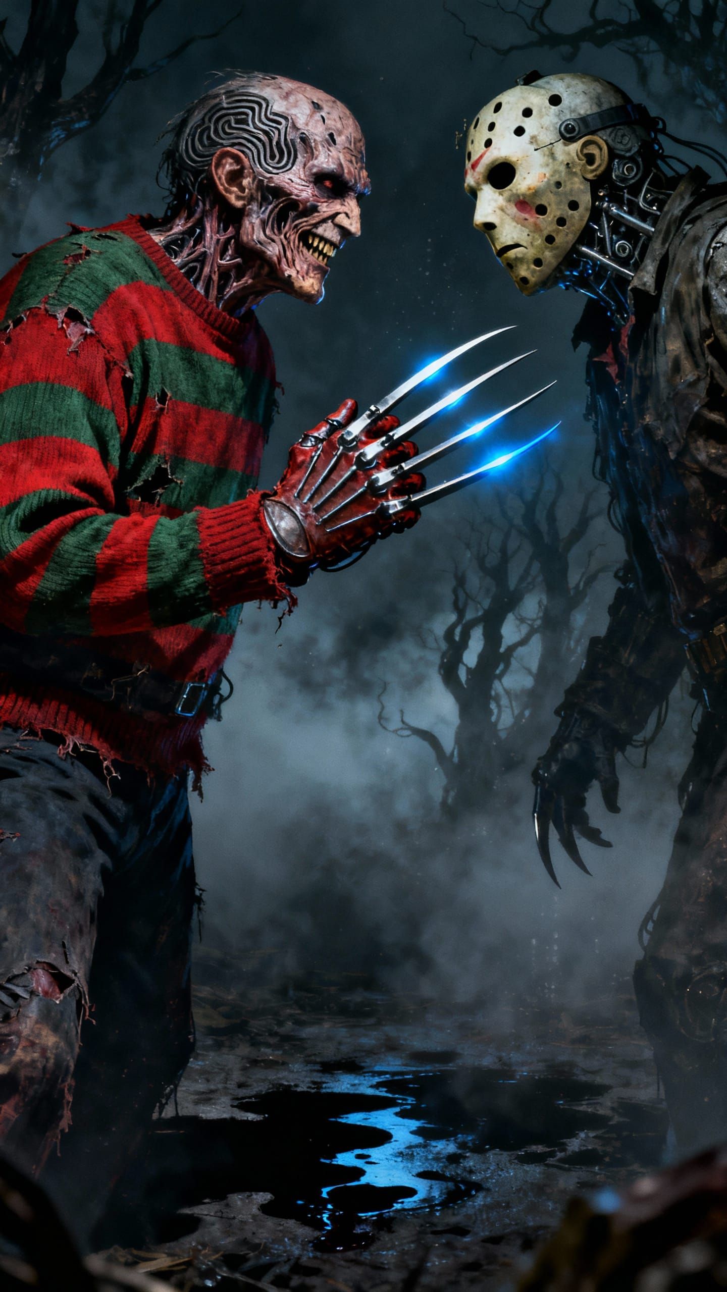 Freddy Krueger Confronts Jason Voorhees in Gothic Horror Sty...