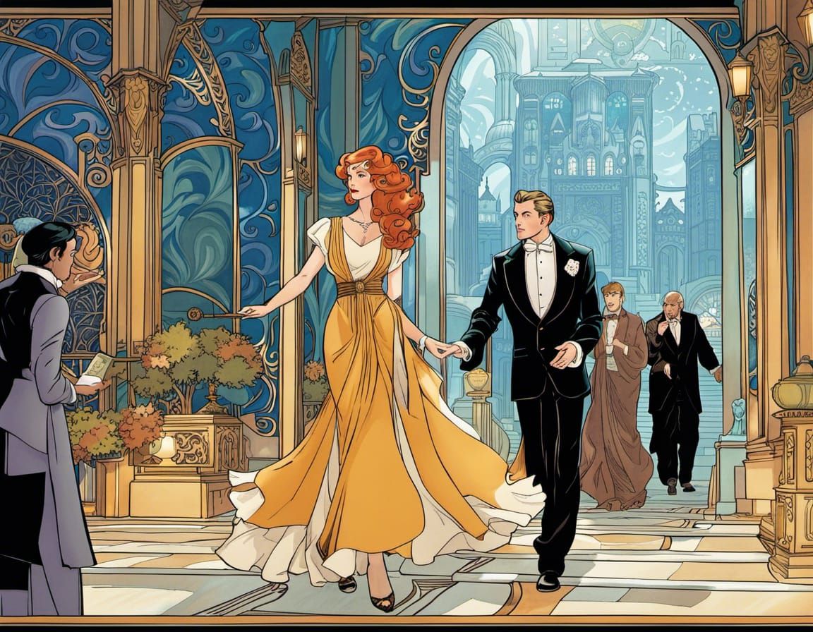 Art Nouveau Graphic Novel Illustration
