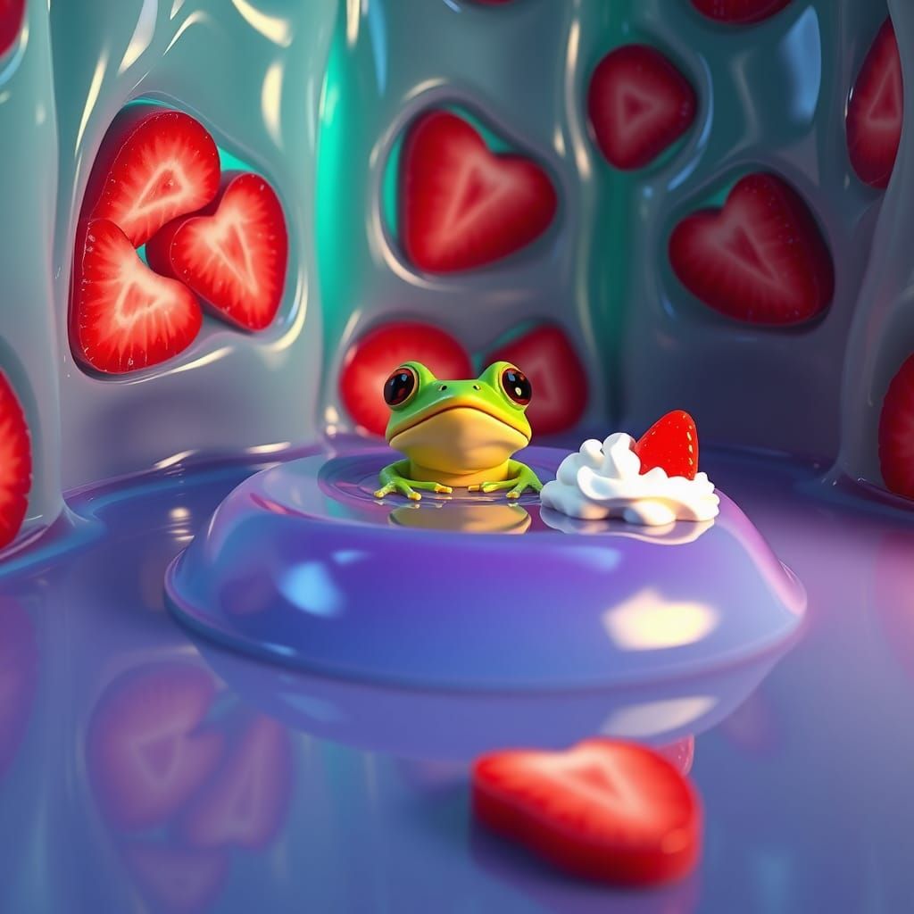 Frog's Jello Spa Scene in 3D Animation