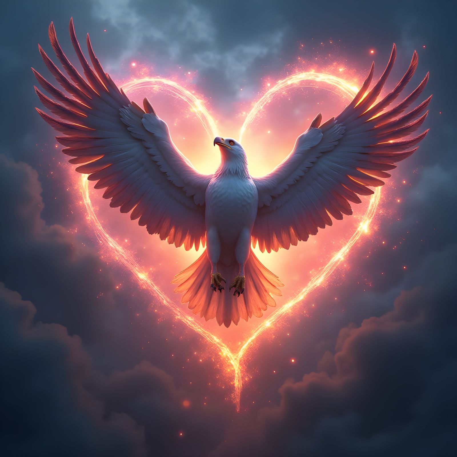Majestic Eagle Within a Vibrant Heart