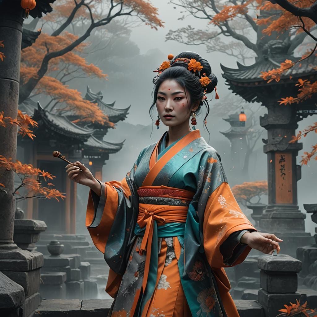 Nepali Geisha in Washed-Out Tones