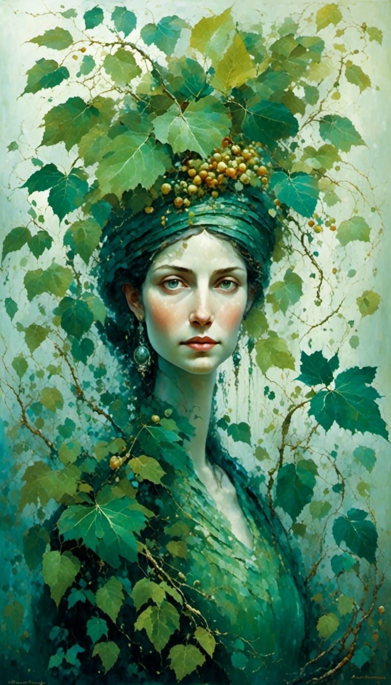 Futuristic Botanical Art in Post-Impressionism Style