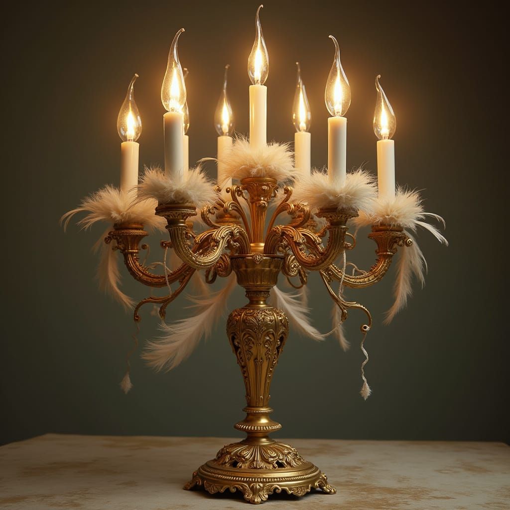 Lumiere and Plumette's Child in Rococo Style