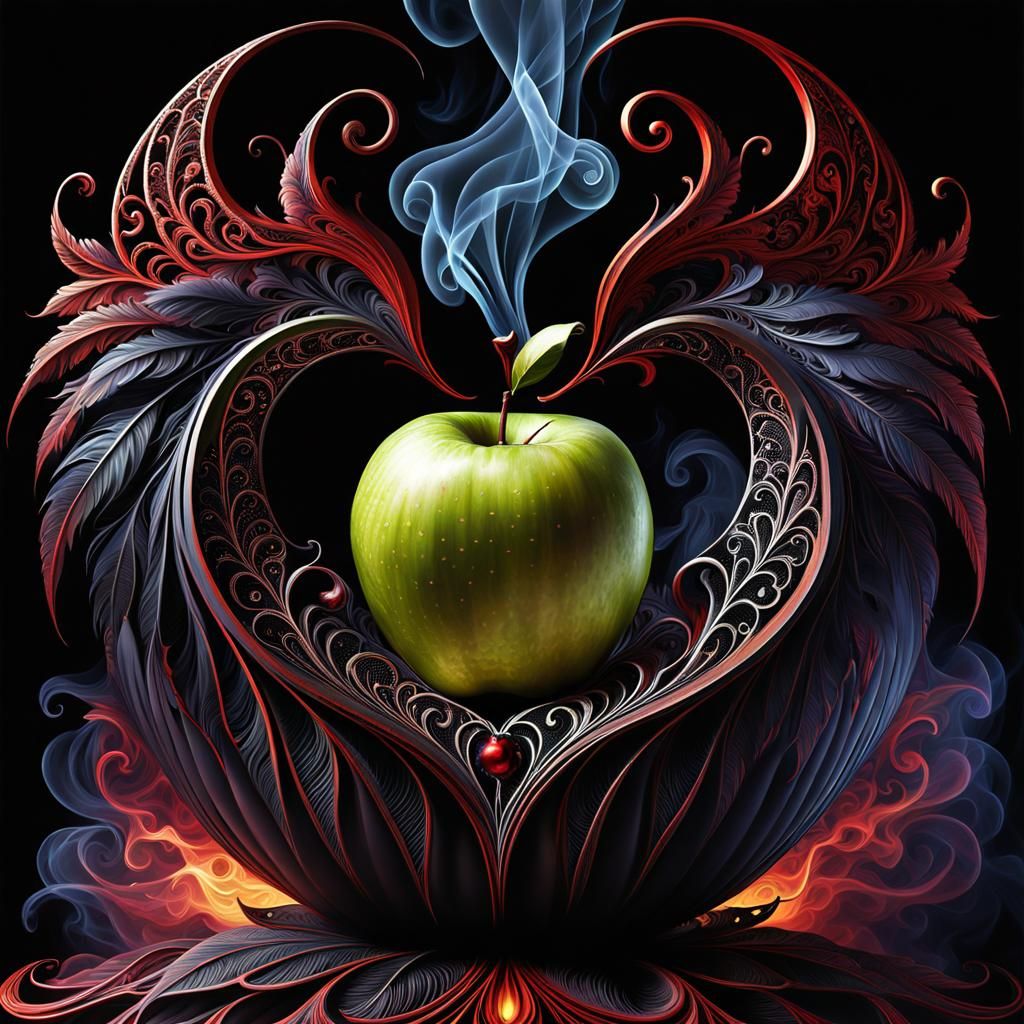 Vampire Apple in Gothic Kinetic Pointillism