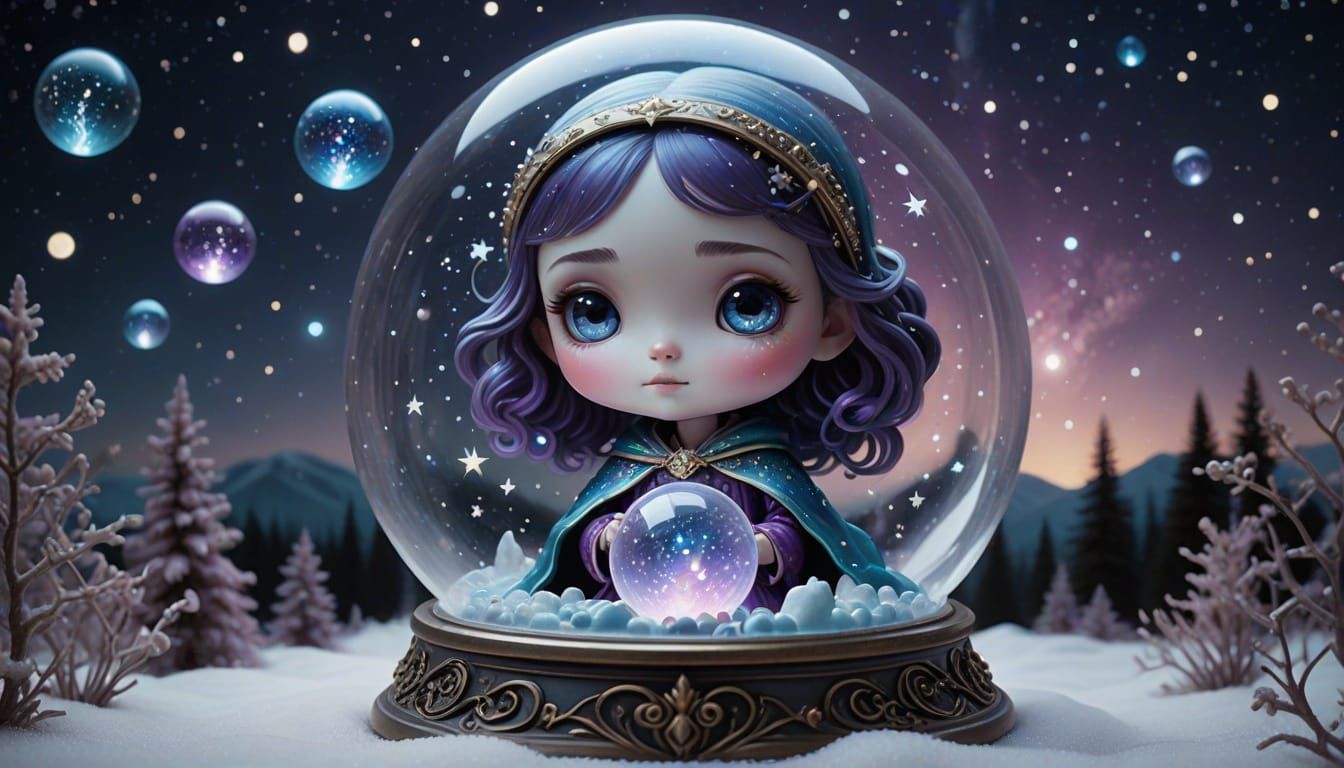 Celestial Snowglobe Vinyl Figure in Cosmic Style