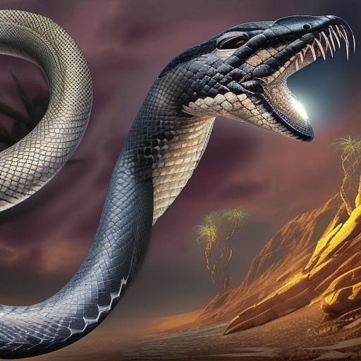Epic Cobra Snake in Digital Matte Painting