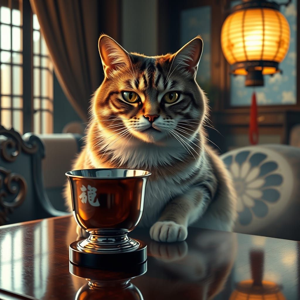 Regal Cat in Yakuza Office