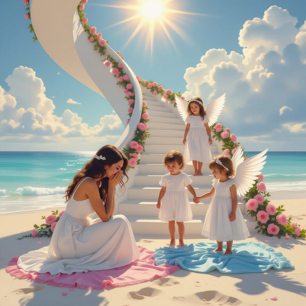 Angel Staircase: Grieving Mother's Heavenly Reunion