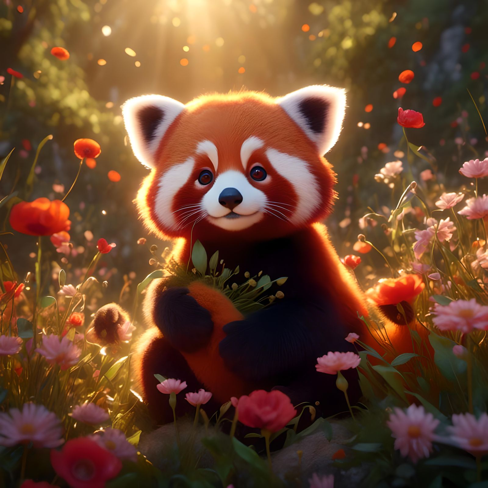 Adorable Red Panda Cub with Doll Eyes