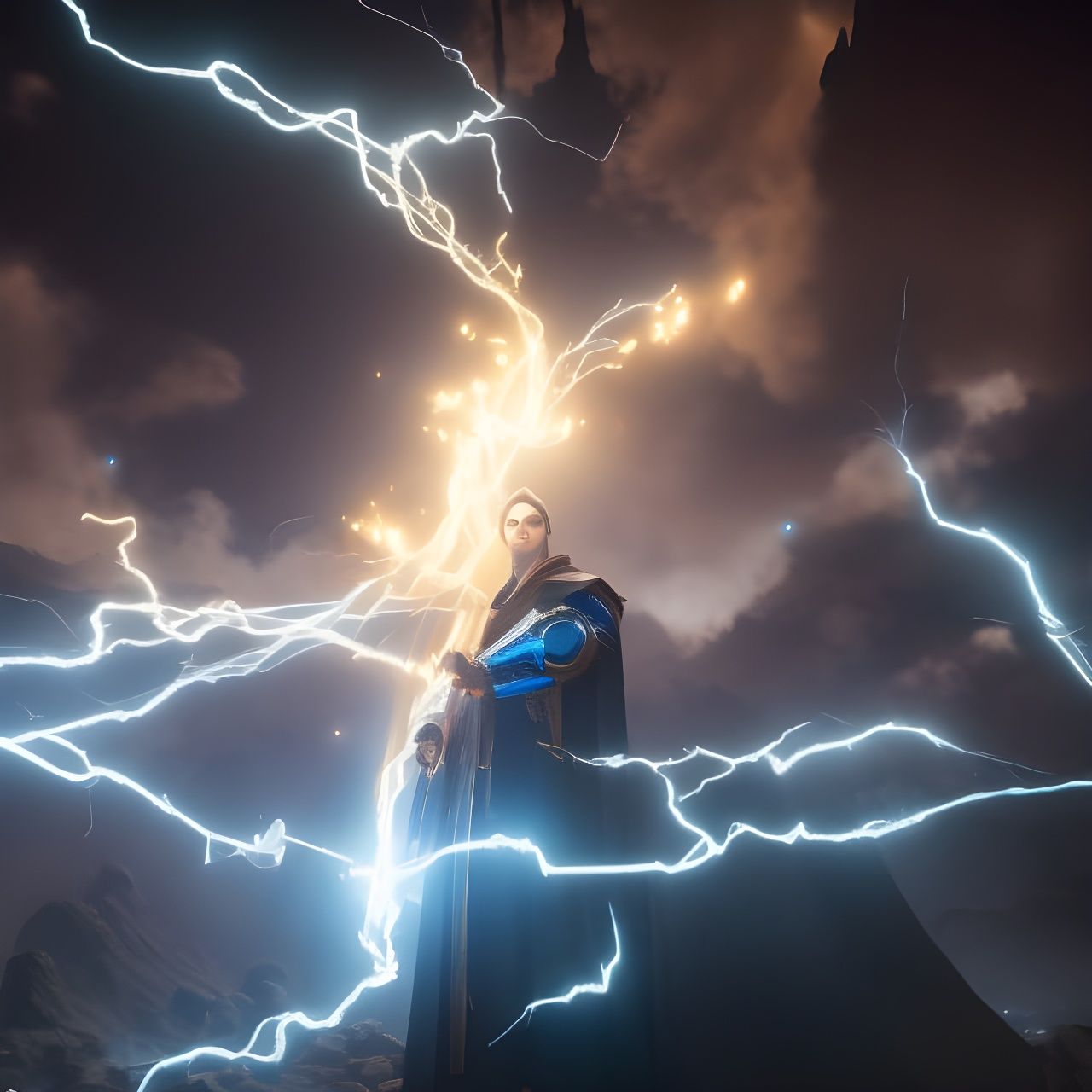 Elemental Wizard Concept Art in Fantasy Style