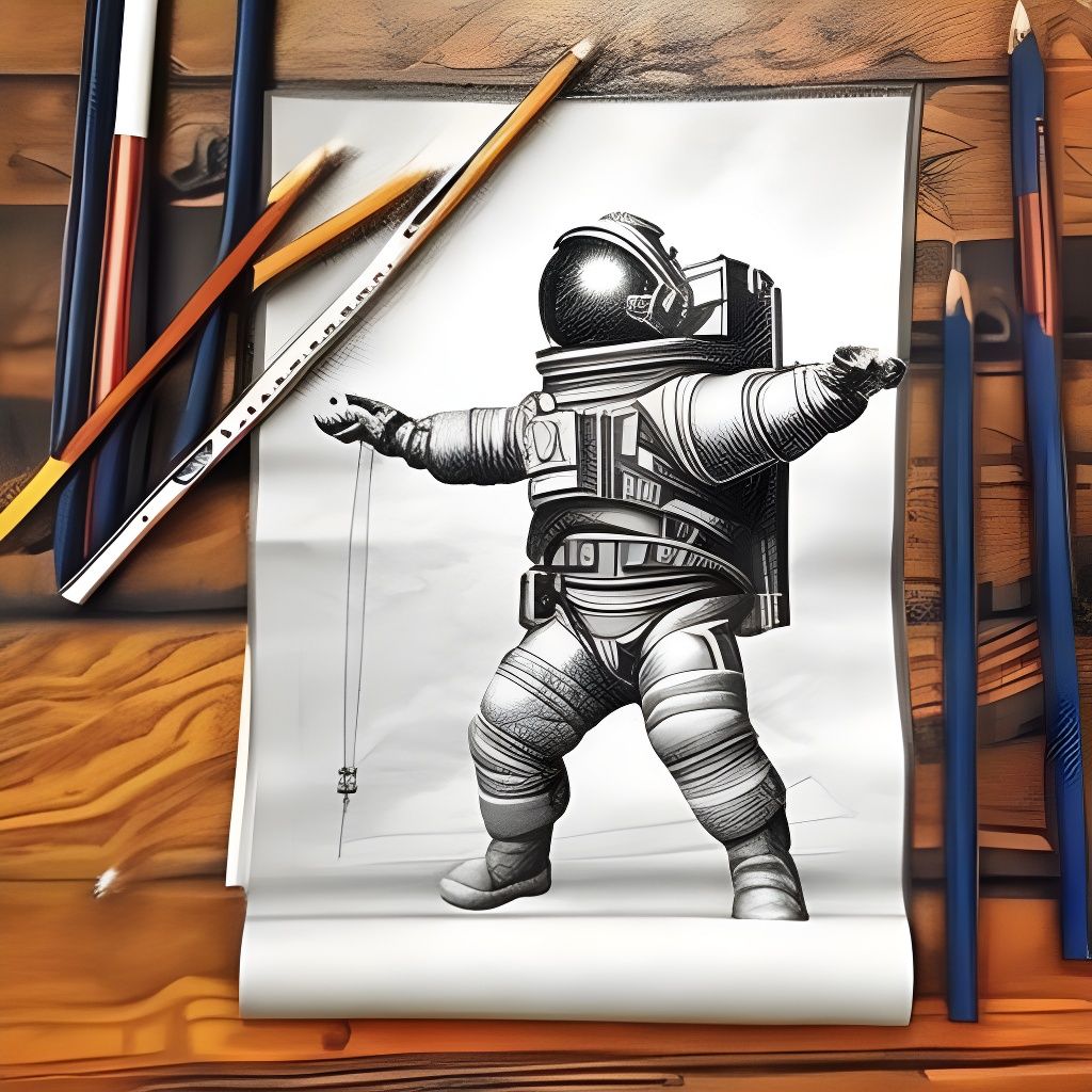 Astronaut Drawing Inspired by Ryan Barger