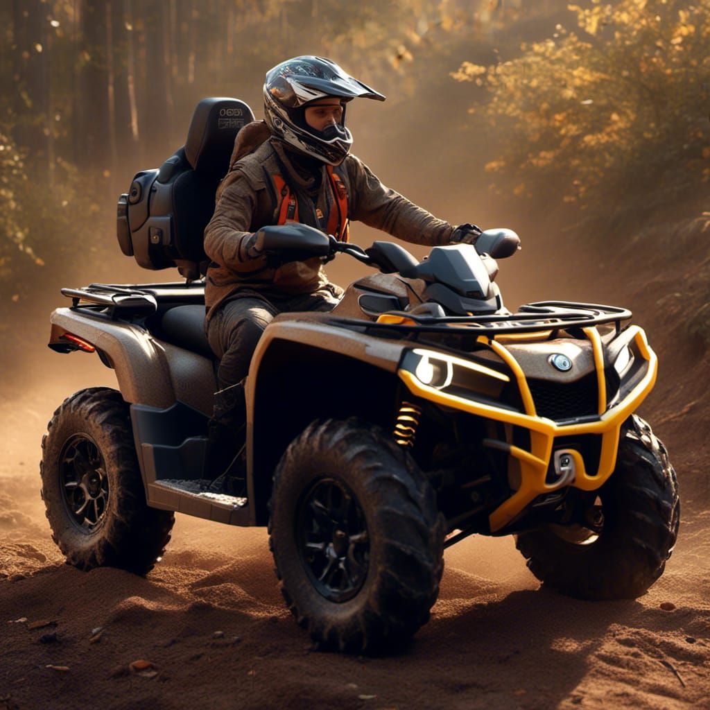 Rider on Can-am Outlander Max: Sci-Fi Concept Art