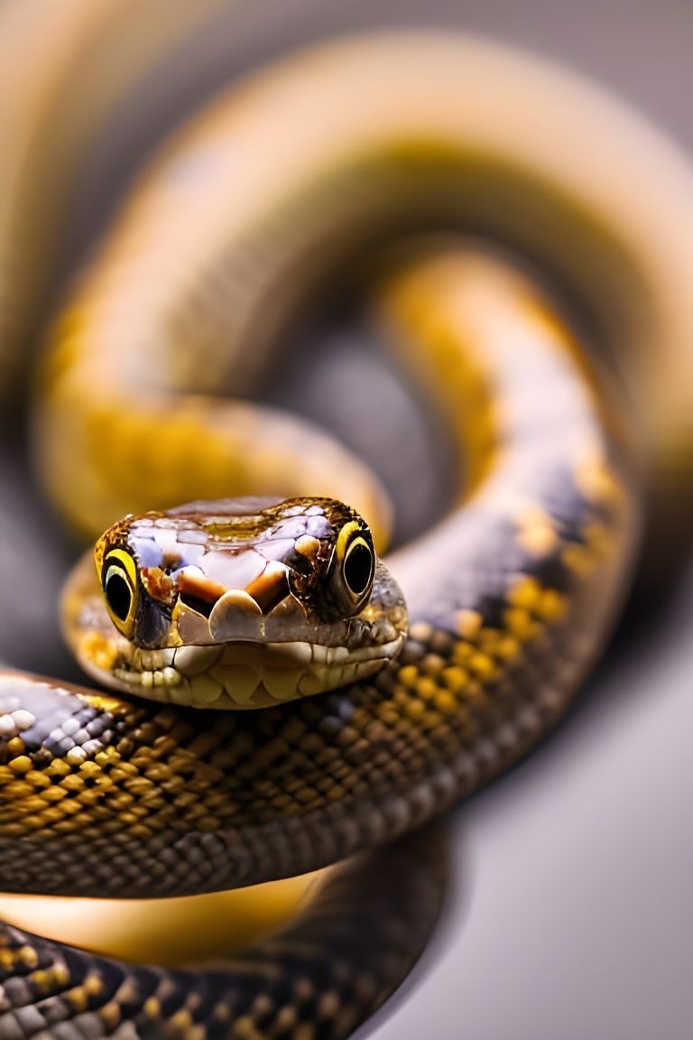 Detailed King Cobra Portrait in Defense Pose