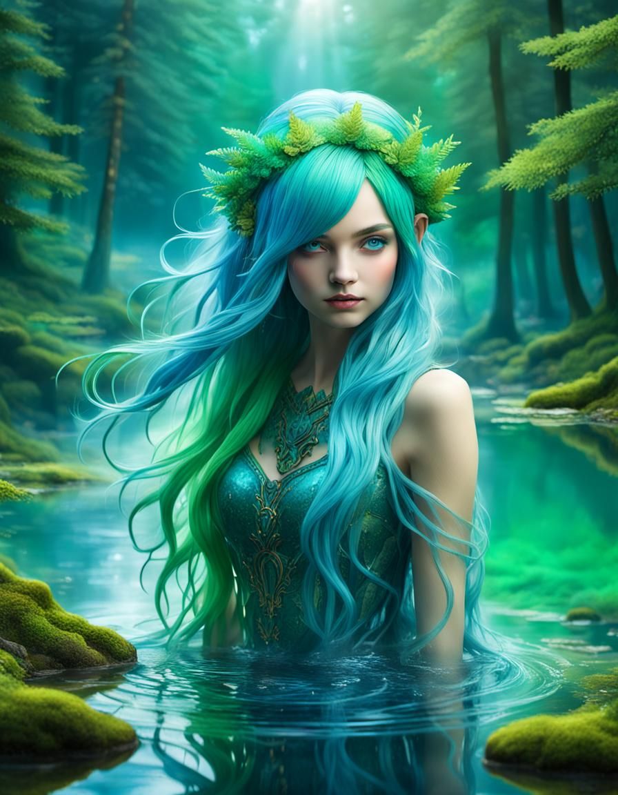 Magical Forest Lake: Water Nymph Fantasy
