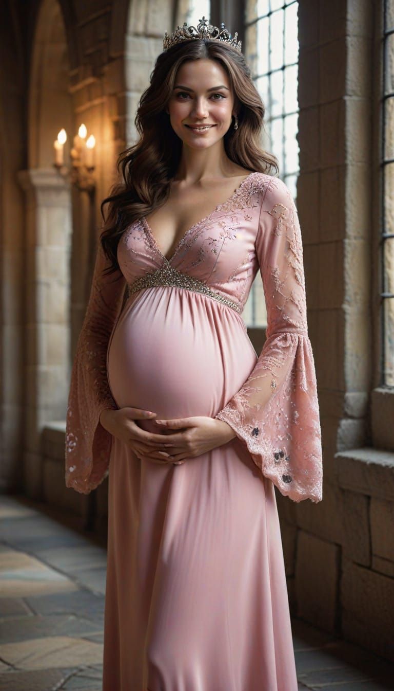 Regal Goddess in Blush Bell Sleeves