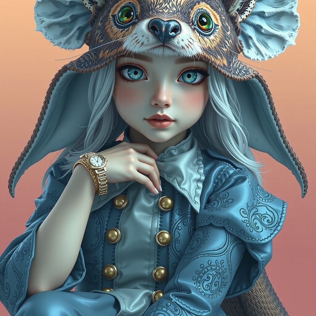 Psychedelic Glamour: A Hyperrealistic CGI Masterpiece