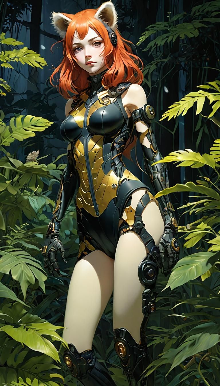 Cyborg Goddess in Dark Surrealism Art