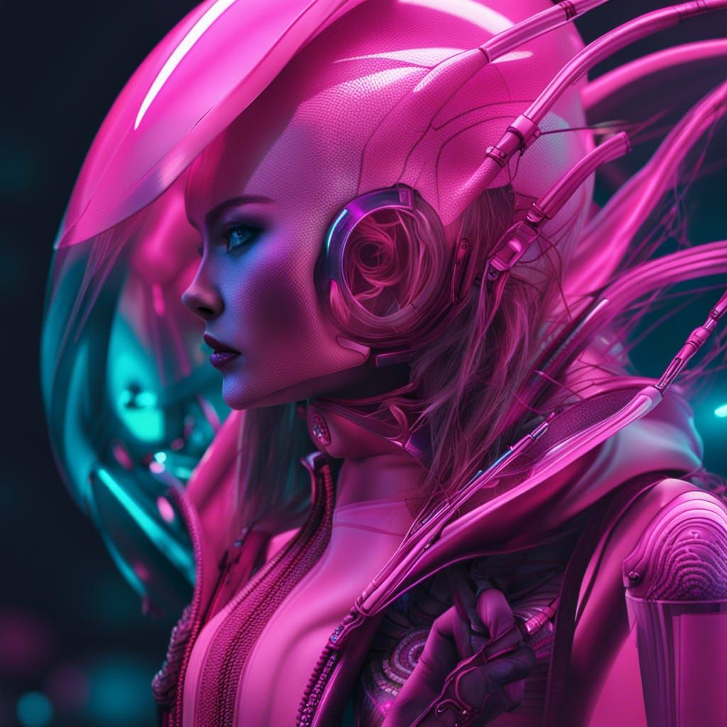 Ethereal Futuristic Fashion in Vibrant Pink