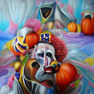 Hyperrealistic Clown in a Spooky Circus