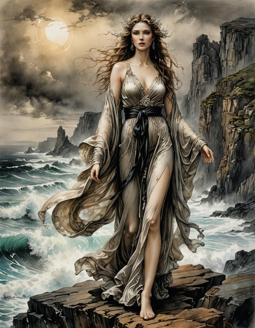 Venus on Cliffside in Vivid Triadic Color