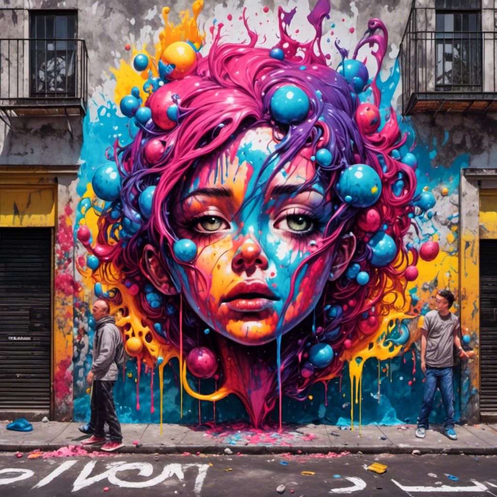 Colorful Graffiti Art Man in Love