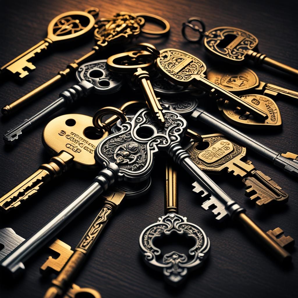 Hyperrealistic Keys with Intricate Detail in HDR