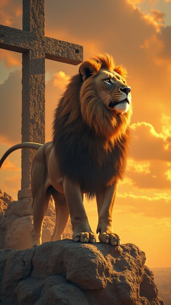 Lion Triumphant: Hyperrealistic Concept Art in Jerusalem