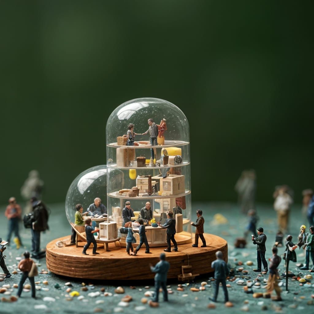 Miniature People in Pill Capsule Diorama