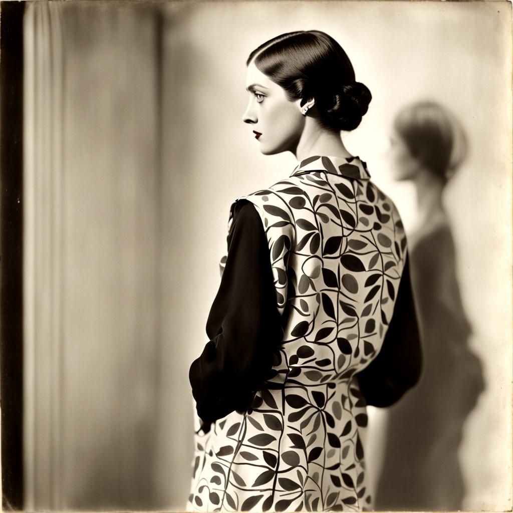 Vintage Portrait of Model in the Style of Matisse
