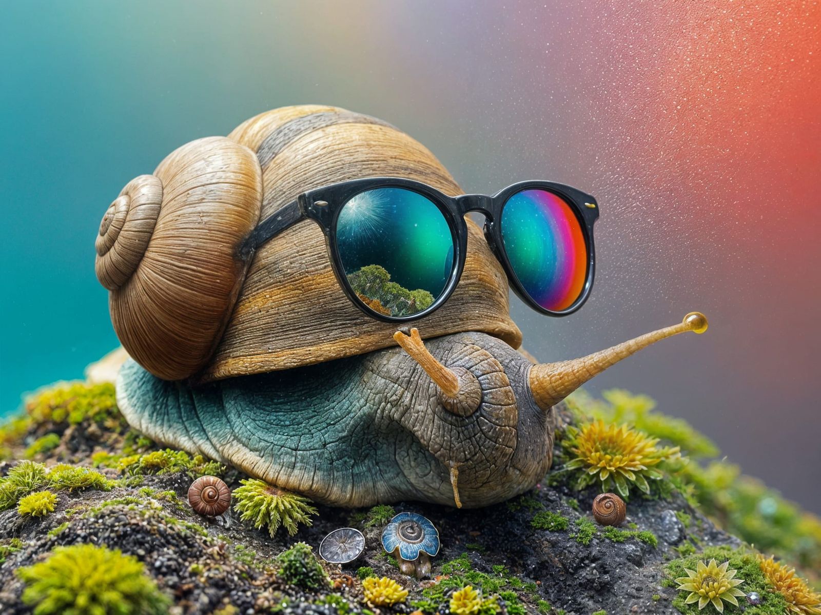 Surreal Snail Encounters a Vibrant, Melting World