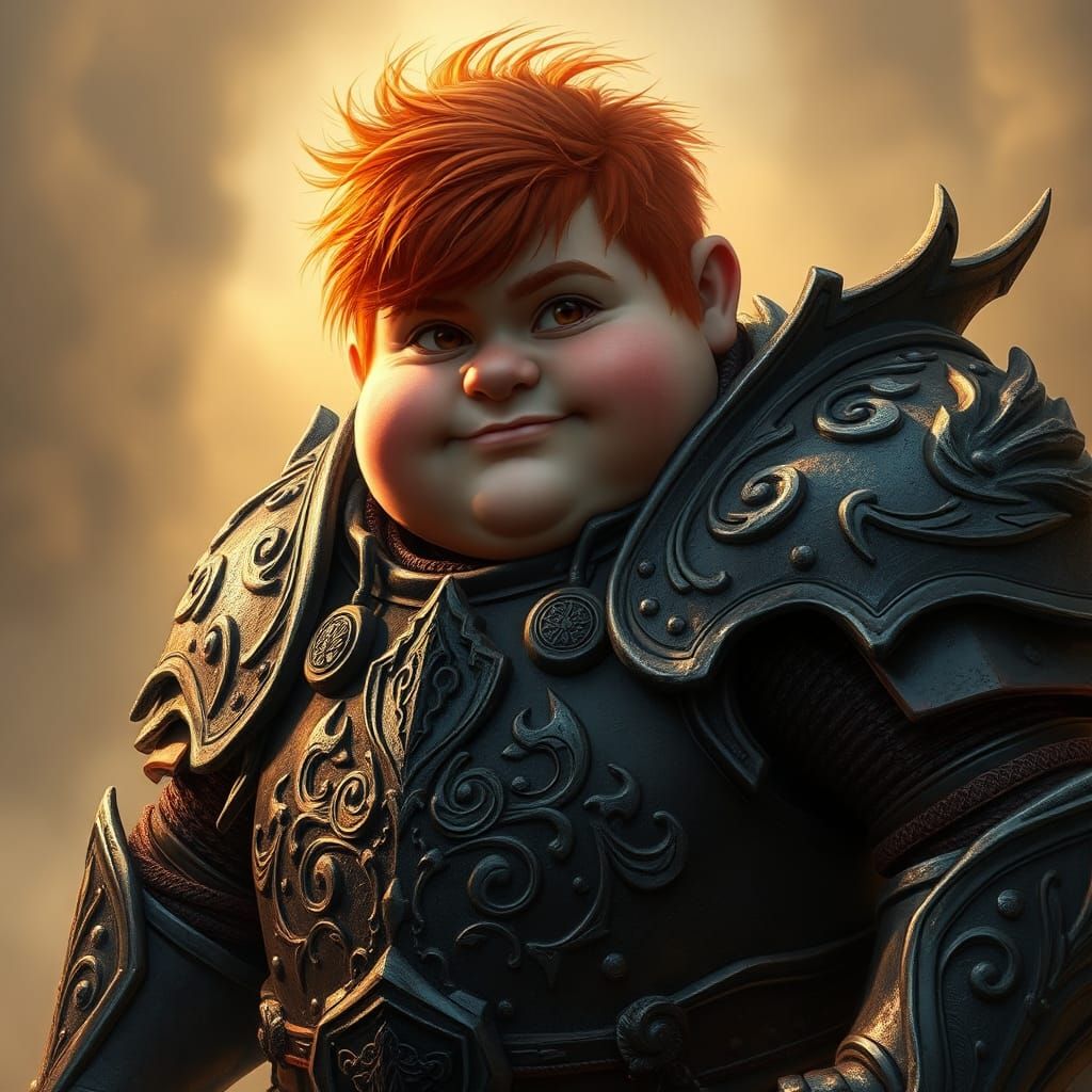 Halfling Knight in Ornate Armor