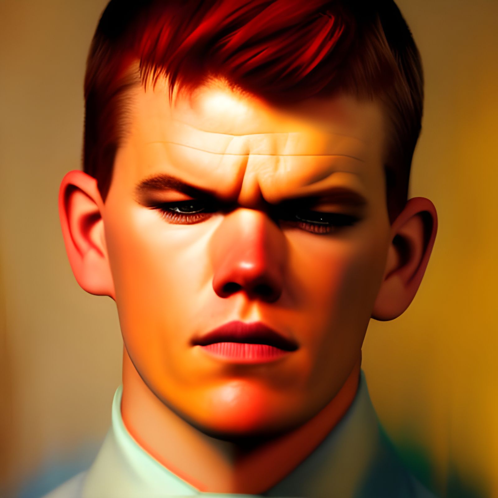 Photorealistic Portrait with Clockwork Background