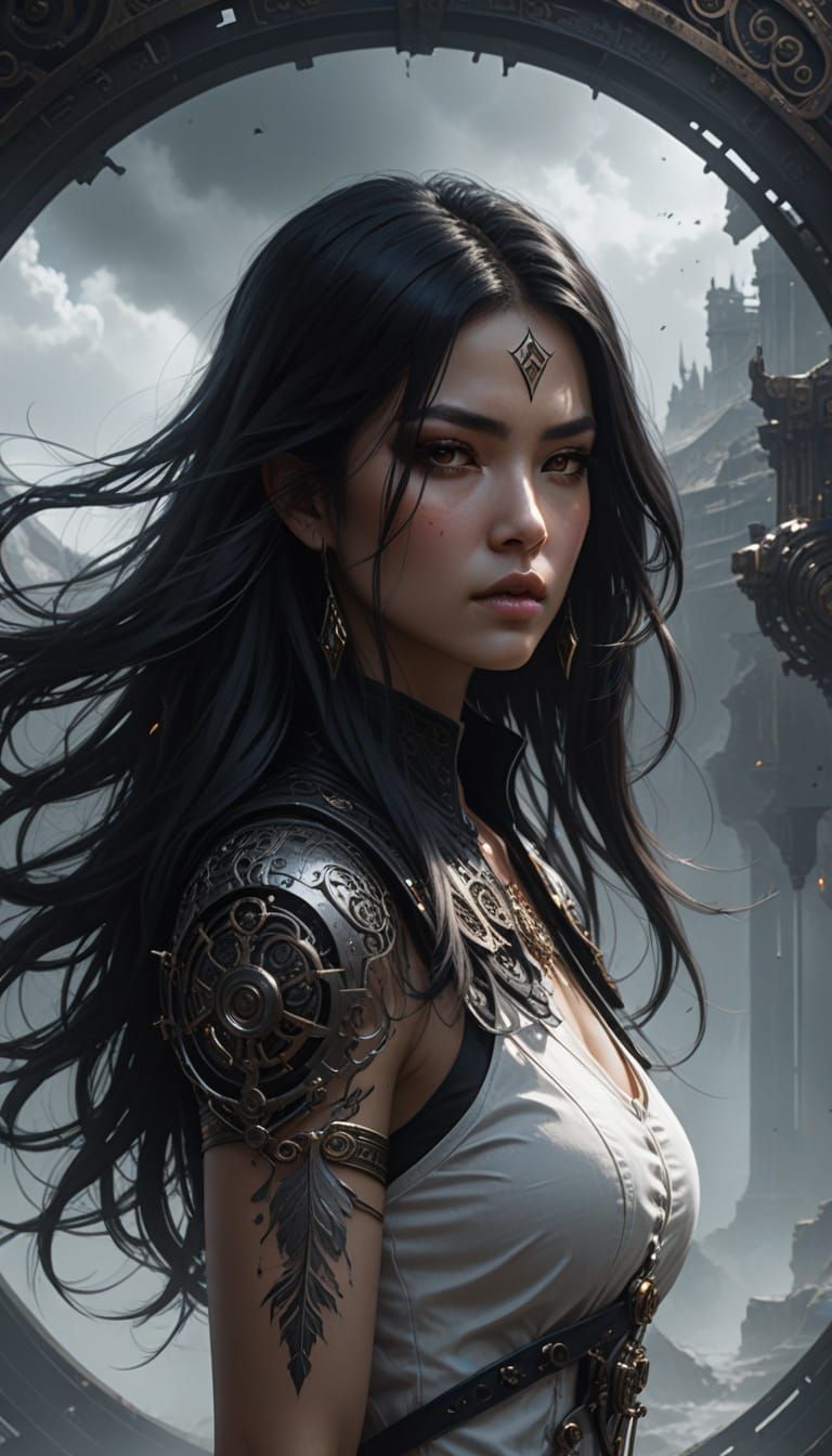 Ethereal Fantasy Goddess with Dendritic Aura