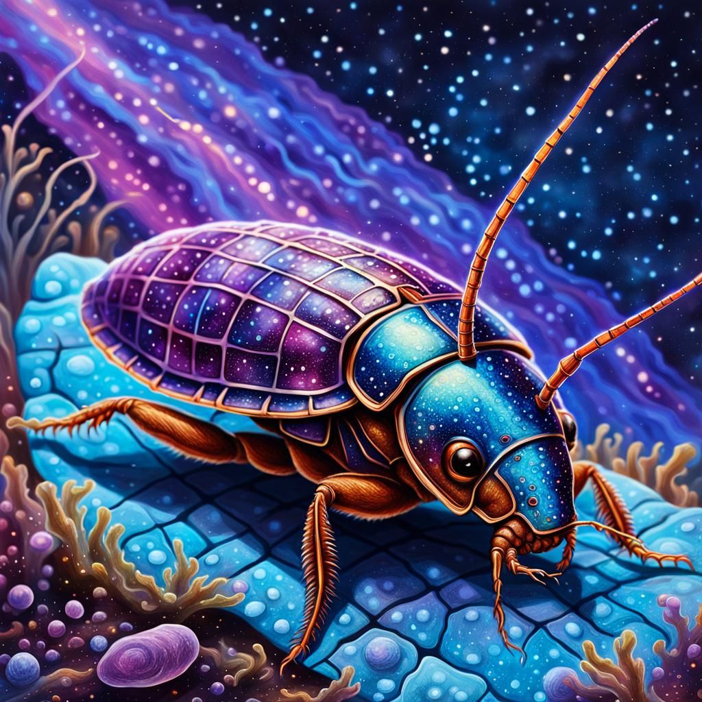 Cosmic Cockroach Centurion on Bioluminescent Slug