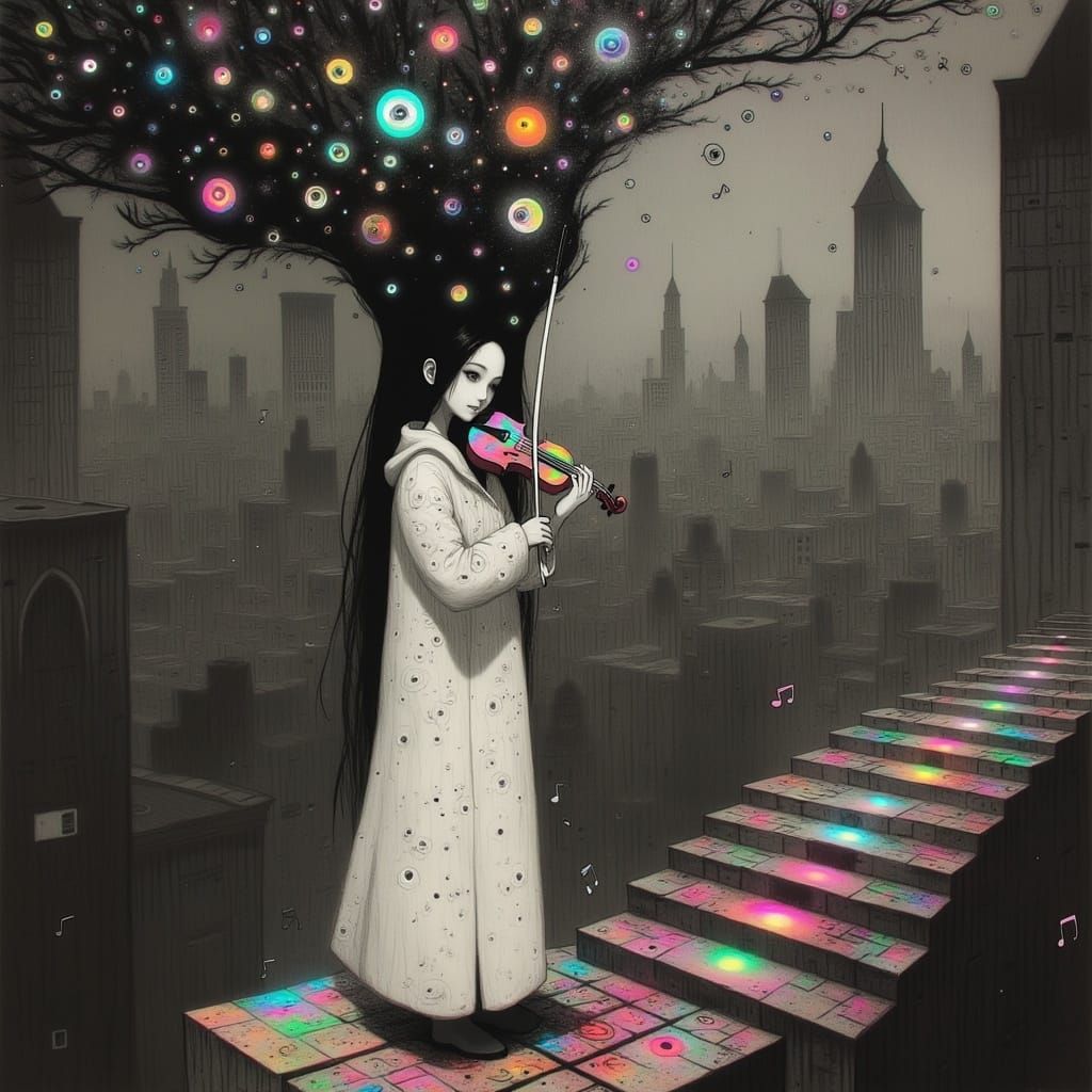 Ethereal Cityscape Serenade: Whimsical Architecture Amidst R...