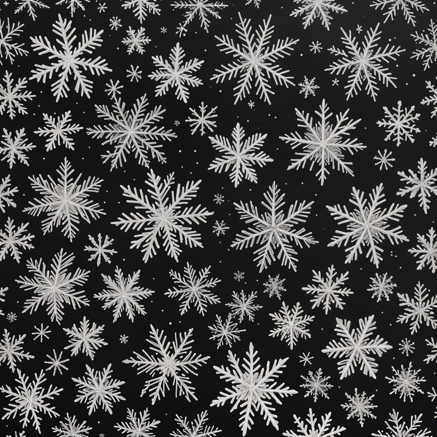 Hyperdetailed Charcoal Drawings of Fractalized Snowflakes