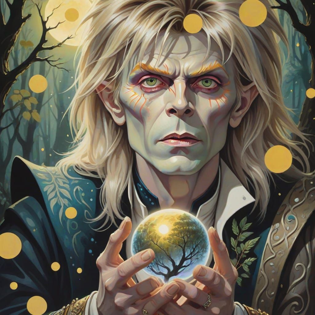 Goblin King Portrait in Fantasy Gouache Style