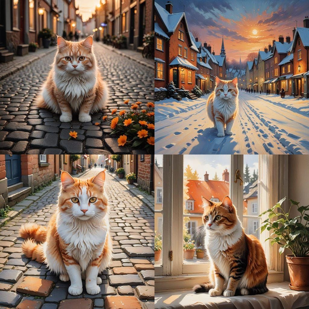 Whimsical Feline Encounter in Lund, Sweden