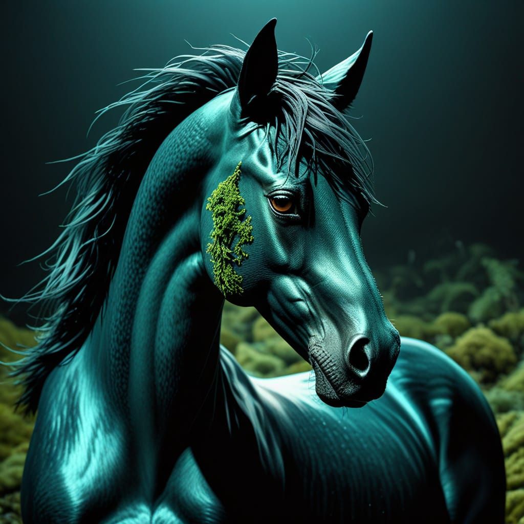 Mystical Kelpie in Gothic Horror Style