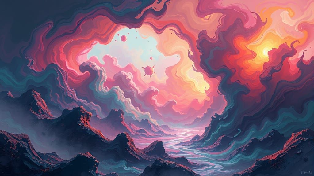 Surreal Dreamlike Scene with Ethereal Lighting