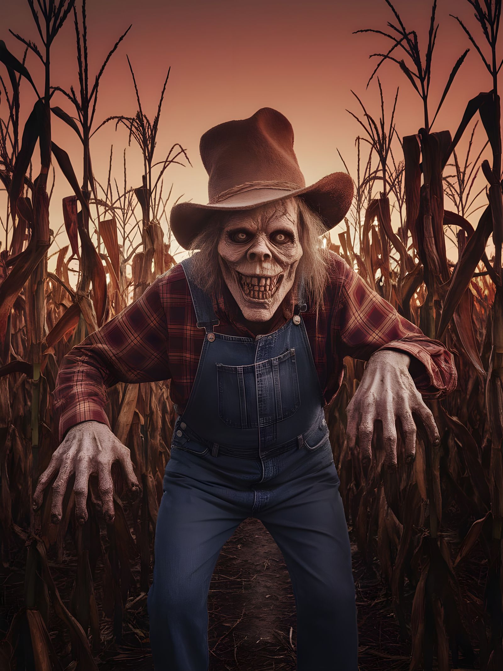 Unsettling Hillbilly Creature Guards Haunted Corn Maze
