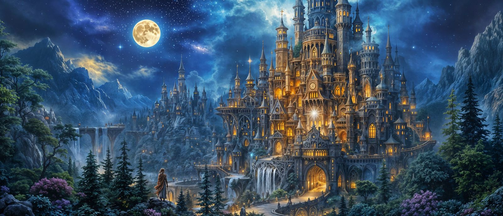 Moon-Elf City in Forest Under Eternal Night