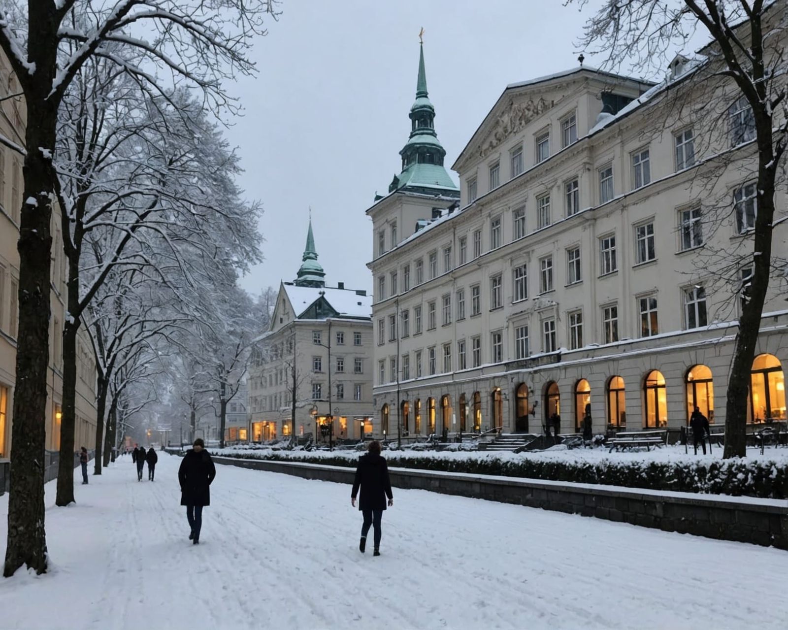 First Snowfall in Oslo, Norway